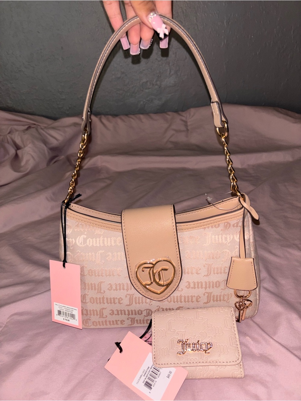 Juicy Couture Sandstone “Call It A Classic” Shoulder Bag & Trifold Wallet